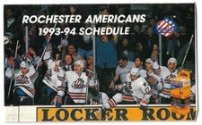 1993-94 Rochester Americans AHL Hockey Schedule !!! Kodak