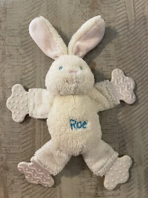 Kids II Bright Start RAE Bunny Rabbit Cream Pink Baby Teether Plush Toy Vintage - Image 1 of 4