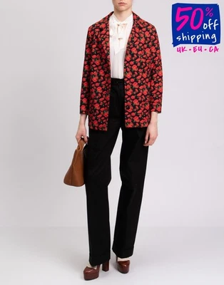 RRP €250 LE COL Blazer Jacket IT42 US6 UK10 M Stretch Floral Made in Italy - Image 1 of 4