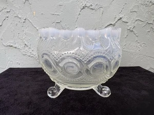 NORTHWOOD antike frostige eisweiße Glasperlen Kabel Rose Schale - Bild 1 von 5