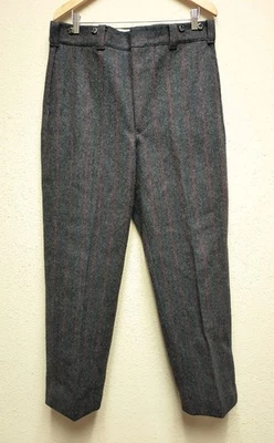 Pantalones de caza a rayas de lana LL Bean Script años 60 de colección con tirantes para hombre 36x33 nuevos de colección Foto 1 de 4