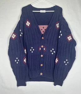 VTG Titleist By Corbin Sweater Men's XL Blue Argyle Golf Grandpa Greenbrier Y2K - Picture 1 of 7