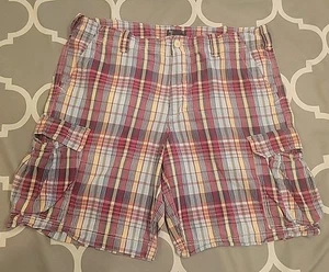 Vintage Polo Jeans Company Polo Ralph Lauren Plaid Cargo Shorts Mens 40 Baggy - Picture 1 of 20
