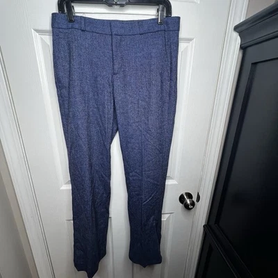 Pantalón de vestir Banana Republic 6 corto Logan Nova Fides lana azul acampanado 6S Foto 1 de 4