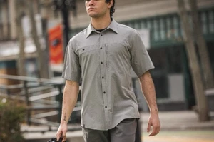 Camisa de manga corta Vertx Flagstaff para hombre talla L gris acorazado - Imagen 1 de 18