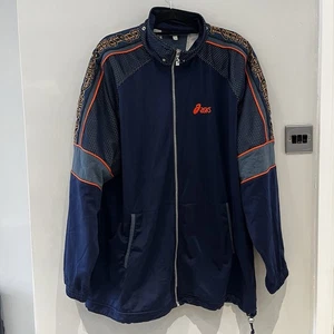 Vintage ASICS Tracksuit Mens XXX-Large 3XL Navy Blue Colourblock 80s Windbreaker - Picture 1 of 8