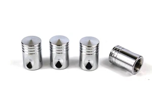 Chrome Piston Valve Stem Covers Set of 4 Car Truck Rat Rod - Picture 1 of 3
