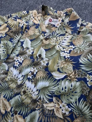 VTG Hilo Hattie Hawaiian Shirt Men XL Multi Color Floral Pineapple Cotton Blend - Image 1 of 4