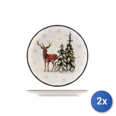 2x H&H Servizi 18 pezzi tavola Wild Spritis in stoneware decorato - Immagine 1 di 4