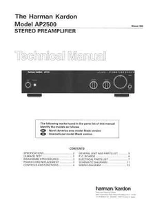 HARMAN KARDON AP 2500 - PREAMPLIFIER - SERVICE MANUAL IN COLOR VERSION - REPAIR - Foto 1 di 1