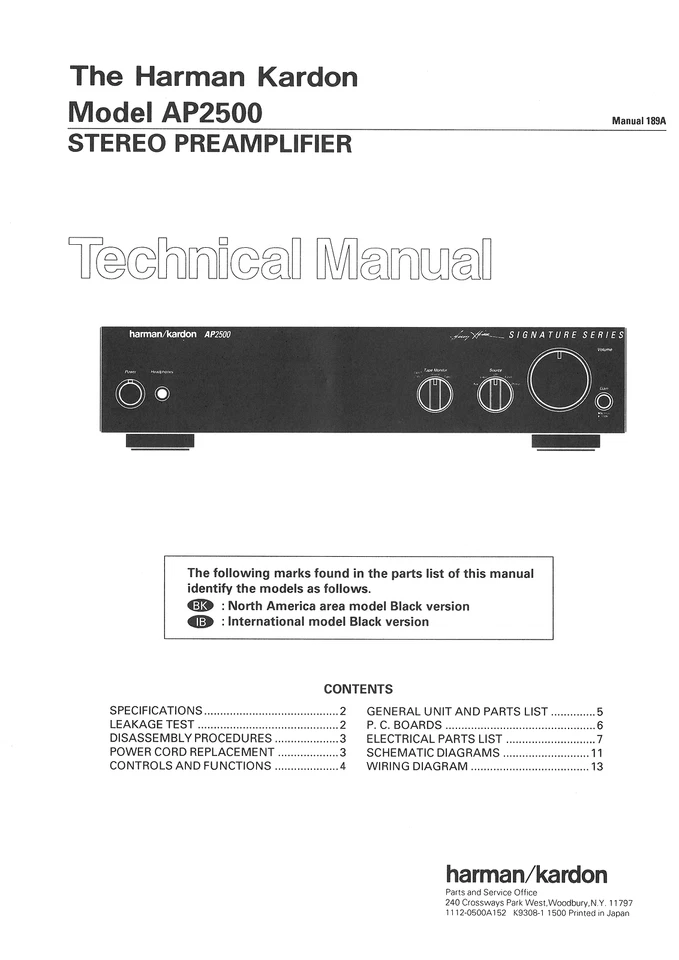 HARMAN KARDON AP 2500 - PREAMPLIFIER - SERVICE MANUAL IN COLOR VERSION - REPAIR - Immagine 1 di 1