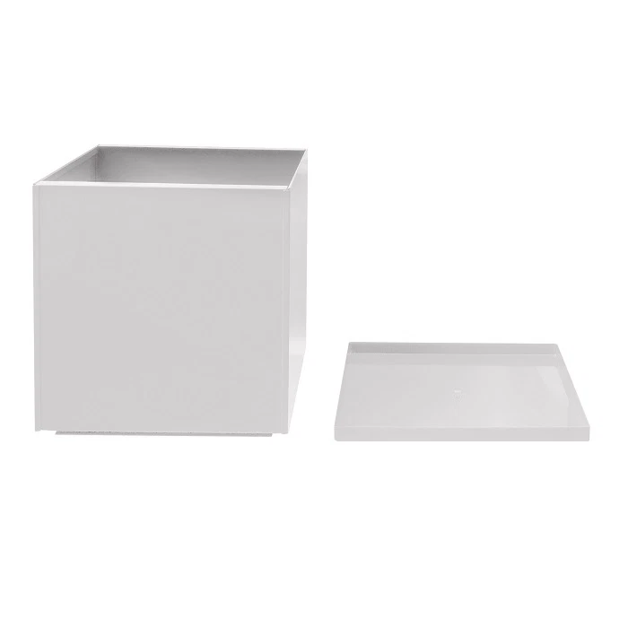 Macetas cuadradas de metal aluminio gris carbón negro rojo naranja blanco Foto 1 de 1