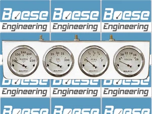 Billet Aluminum 4 Gauge Under Dash Instrument Panel w/ Auto Meter Old Tyme White - Picture 1 of 3