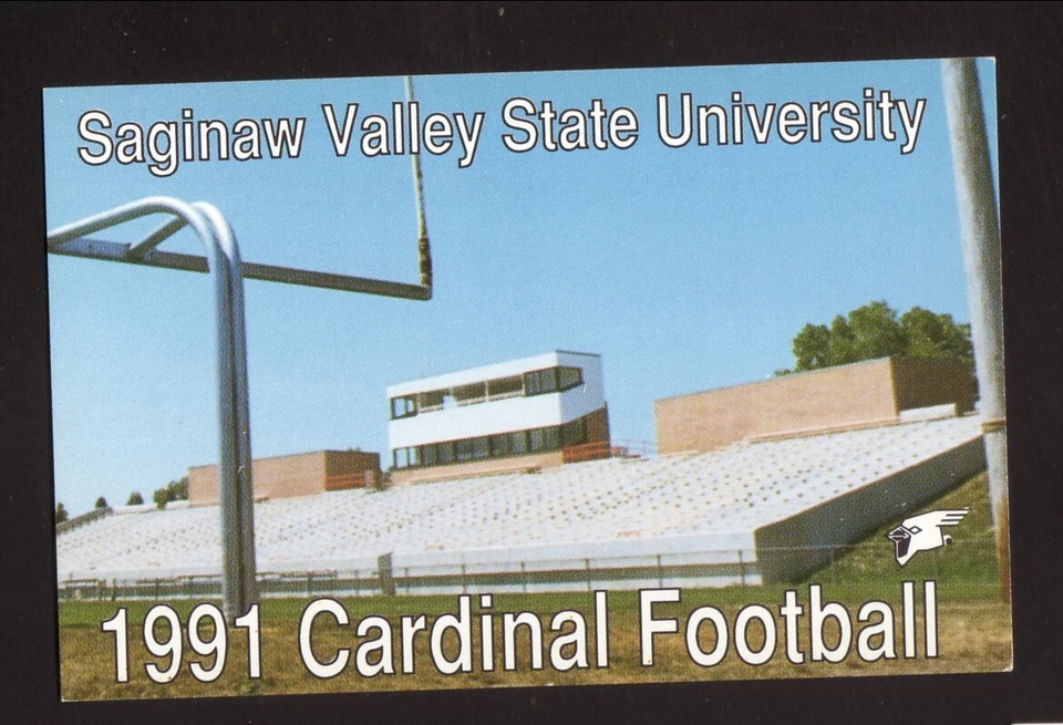 1991 Saginaw Valley State Cardinals Football Pocket Schedule GLIAC - Image 1 of 1