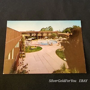 DINAH'S MOTOR HOTEL  Roadside POOL 1950's Postcard PALO ALTO, CA California VG+ - Picture 1 of 9