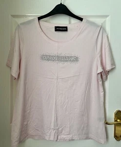 Stunning Designer Dino Valiano Pink Studded cotton T- Shirt Size 18 - Picture 1 of 1