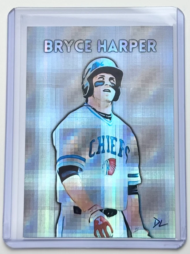 Bryce Harper Limited Edition Artist Signed "Syracuse Chiefs" Refractor Card 1/1 - Image 1 of 2