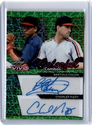 2024 Leaf Vivid Combos Bartolo Colon Charles Nagy Auto 1/1 (B82) Indians - Image 1 of 2