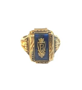 9ct Vintage Abschlussring um 1968 Ring Größe S - Bild 1 von 11