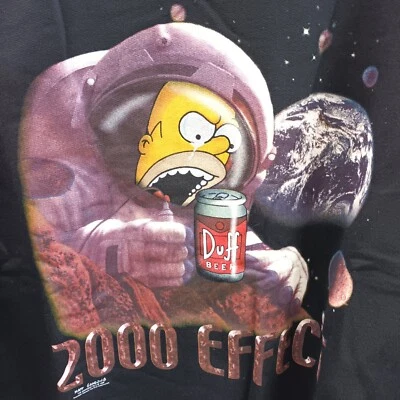 RARE VINTAGE DEADSTOCK 1999 THE SIMPSONS HOMER DUFF SWEATSHIRT XL 2000 EFFECT  - Imagen 1 de 4