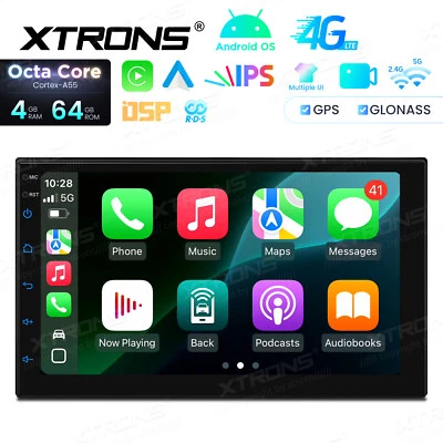 XTRONS 7" Android 14 2DIN DSP Autoradio Octa Core 4G LTE GPS Navi WiFi 4+64G USB - Bild 1 von 4