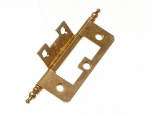 20 Pairs Of Cabinet Door Flush Hinges + Finials Brass Plated Steel 63mm | Onesto - Picture 1 of 1