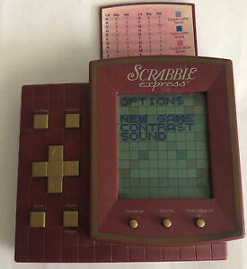 Scrabble Express Handheld Electronic Game Vintage Hasbro 1999 Works Words Red