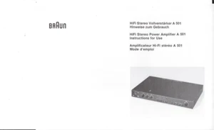 Braun Bedienungsanleitung user manual für  A 501 Copy - Picture 1 of 1