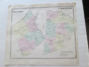 (1) "DAYTON, CORNISH" ME. ORIGINAL KARTE VON 1872, YORK COUNTY ATLAS, SANFORD, EVERTS - Bild 1 von 5