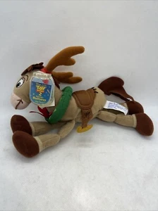 Vintage Disney Pixar Toy Story Bullseye Horse Star Bean Plush Christmas Reindeer - Picture 1 of 7