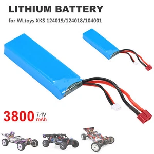 2 stk 7,4V 3800 mAh Lithiumbatterie Wltoys 124019 124018 1:10 1:12 RC Car Auto - Bild 1 von 7