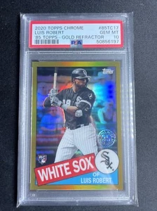 2020 TOPPS CROMO LUIS ROBERT '85 RIFRATTORE ORO RC ROOKIE #05/50 PSA 10 GEMME! - Foto 1 di 3