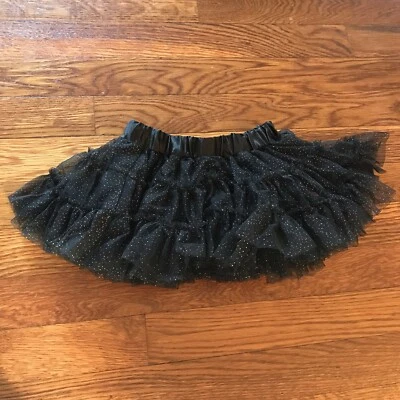 Koala Kids Black & Glittery Gold Fancy Tulle Tutu Baby Girl Size 3-6M - Image 1 of 4