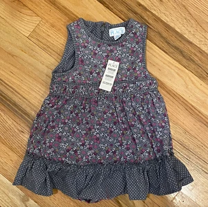 The Children's Place grau Blumen Cord Rüschen Kleid & Windelhülle NEU - Bild 1 von 3