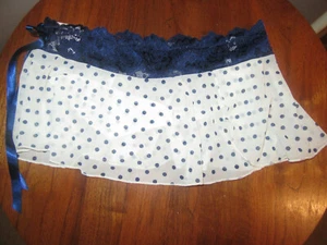 CABERNET SKIRT PANTIES WHITE WITH BLUE DOTS LACE TRIM WAIST SIZE S - Picture 1 of 2