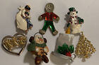 Lot Christmas Brooches Pins Tree Angels Candle Snowman Gingerbread Brooch J6