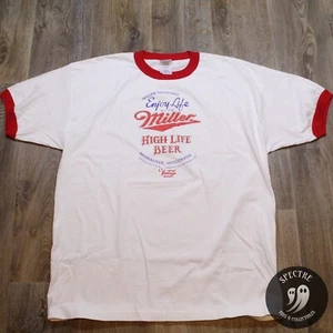 2004 Miller High Life Bier weiß Ringer T-Shirt AAA - Herren 2XL - Bild 1 von 9