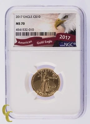 2017 American Gold Eagle 1/4 Ounce Graded by NGC as MS-70 - Image 1 of 4
