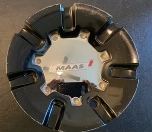 MAAS BLACK-CHROME WHEEL CENTER CAP PART # MAAS-23 USED W/screw - Picture 1 of 8