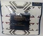 Pendleton 3 Piece 100% Cotton Flannel Sheet Set Twin White Sands Multicolor New