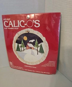 Appliqué Calic-o’s #2203 Kit Completo Invierno Fecha 1982 10” Aro de Enmarcado  - Imagen 1 de 3