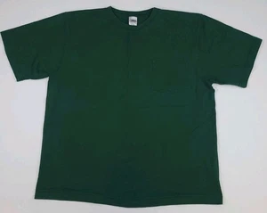 Vintage Camber Thick Heavyweight Blank Pocket T Shirt Faded USA Made Dark Green - Picture 1 of 4
