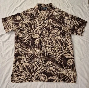 Vintage Polo Ralph Lauren Clayton Silk Linen Blend Floral Hawaiian Shirt Size L - Picture 1 of 7