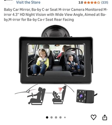 HD 1080p Baby Car Camera, Rear Facing Carseat Camera - Image 1 of 2