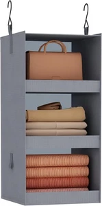 Organizador y almacenamiento de armario colgante de 3 estantes, estantes de armario colgante plegables - Imagen 1 de 9
