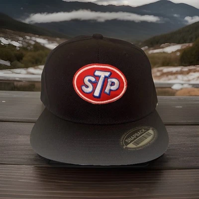 Vintage STP Racing Team Mesh Trucker Hat Red White & Blue Motor Oil Snapback Cap - Image 1 of 2