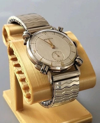 RELOJ PARA HOMBRES BENRUS 10K RGP BISEL 10kt GF BANDA BB4 ORO DE LUJO De Colección Funciona Perfecto 31mm - Imagen 1 de 4