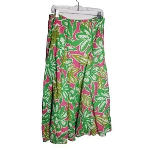 Ruby Rd. Maxi Skirt Women’s Size 12 Lined Floral Back Zip Pink Green - Picture 1 of 8
