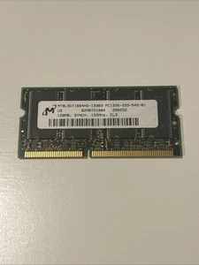 Micron PC100 128GB 100MHz 144pin SODIMM Non-ECC Memory Card MT8LSDT1664HG-133b3 - Picture 1 of 1