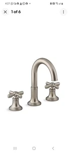 KOHLER Paces 8" Widespread Bathroom Faucet Cross Handles, Vibrant Brushed Nickel - Picture 1 of 7